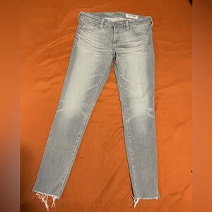 AG Adriano Goldschmied Light Gray Skinny Jeans